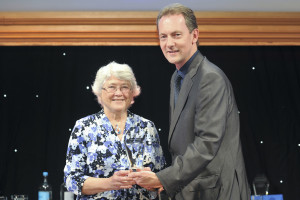 Jenny Wilson receiving the Cambridge Press  Community Award