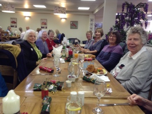 Members celebrating with lunch at Roxton Garden Centre