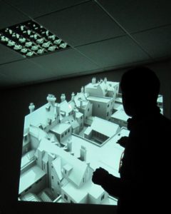 Computer-generated model of the Grand Arcade site prior to demolition.